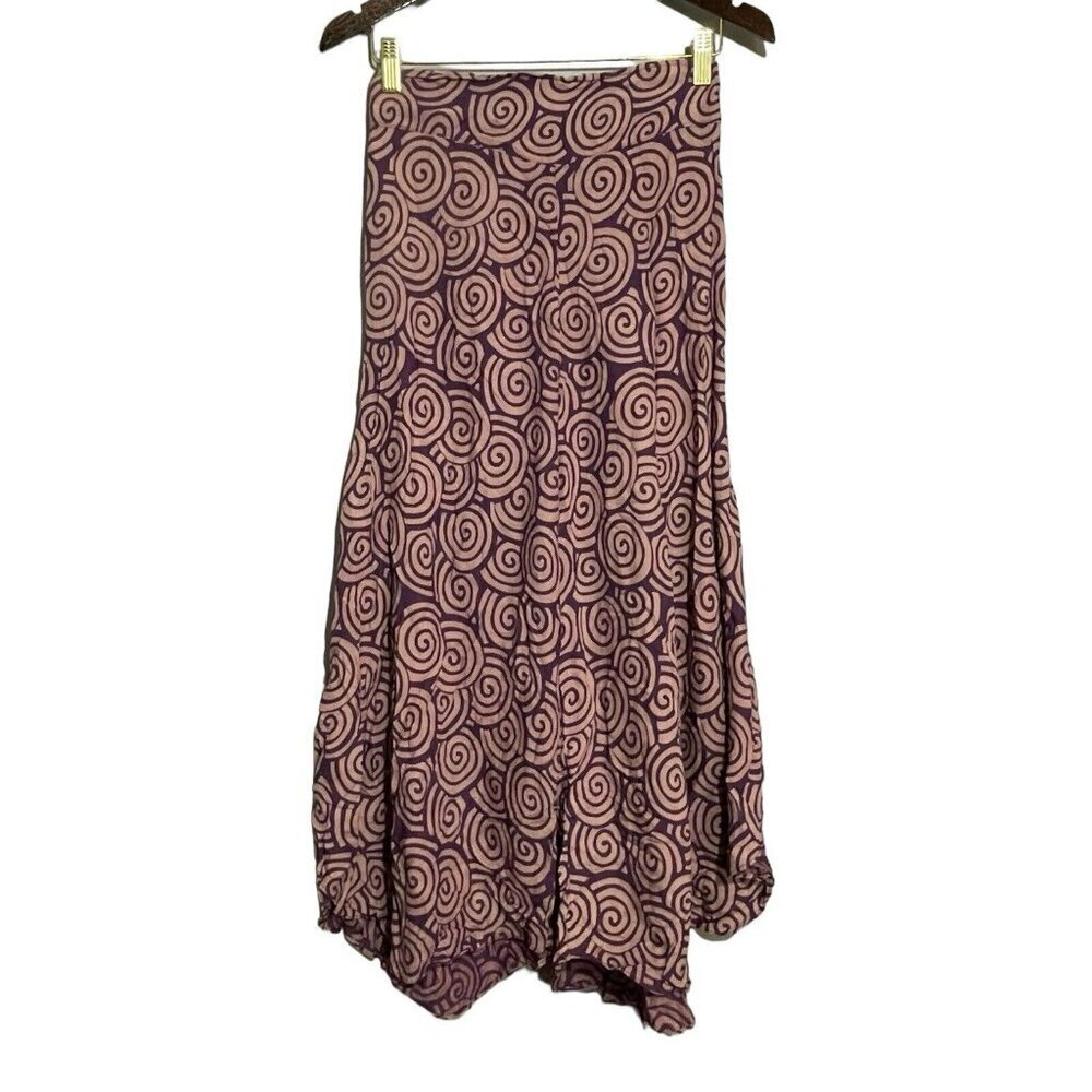 Harem Hippie Boho Aladdin Pants Wide Leg Women Size 24 Lounge Casual Beach Swirl